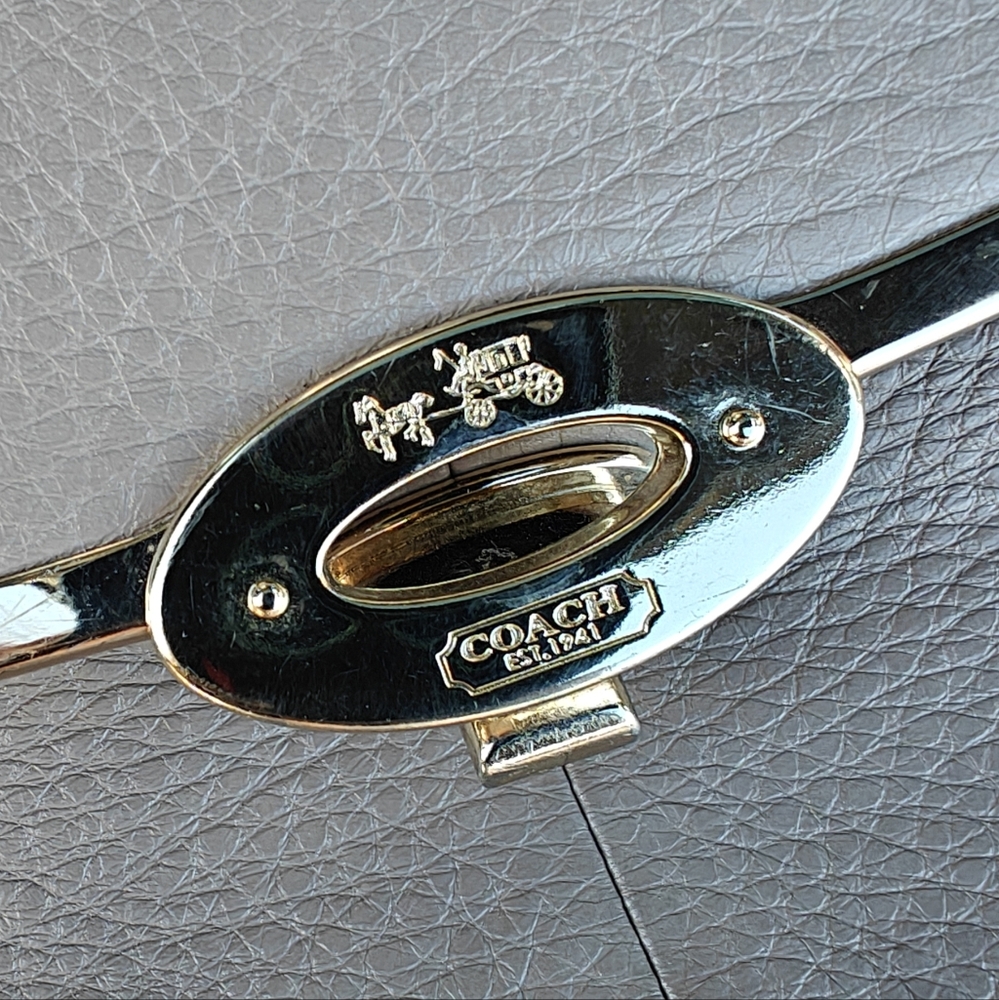 Coach Metallic Leather Satchel with Gold Details - Picture 5 of 8